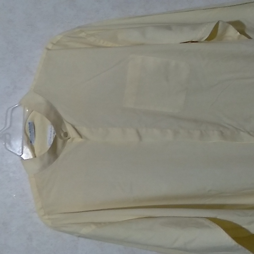 Dàmante pale yellow button up long sleeve dress shirt size 17.5 34/35 XL